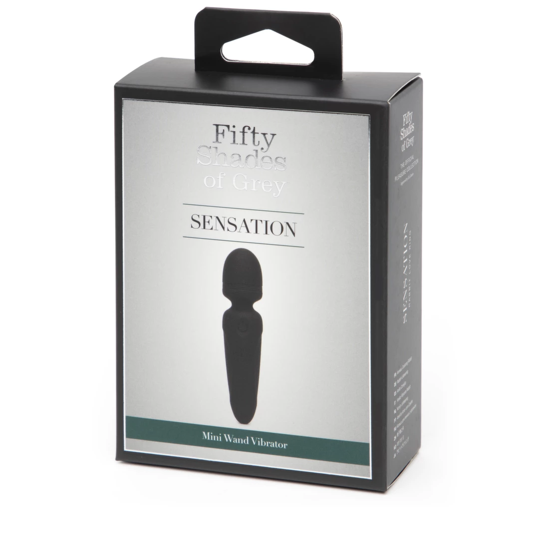 Miniaturowy czarny silikonowy masażer łechtaczki do masturbacji Fifty Shades of Grey Sensation Mini Wand 