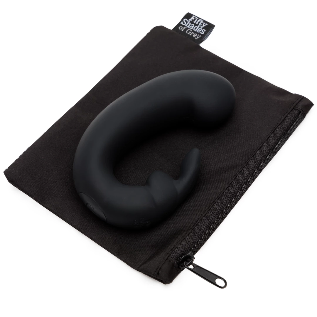 Czarny silikonowy wibrator do stymulacji punktu G i łechtaczki z 15 trybami wibracji Fifty Shades of Grey Sensation G Spot 