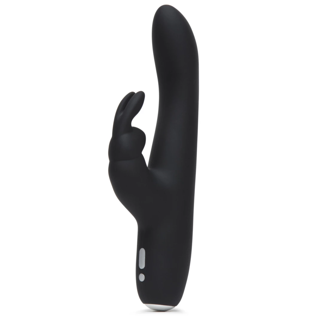 Potężny czarny silikonowy wibrator do masturbacji łechtaczki i punktu G w kształcie królika Fifty Shades of Grey Greedy Girl Rechargeable 