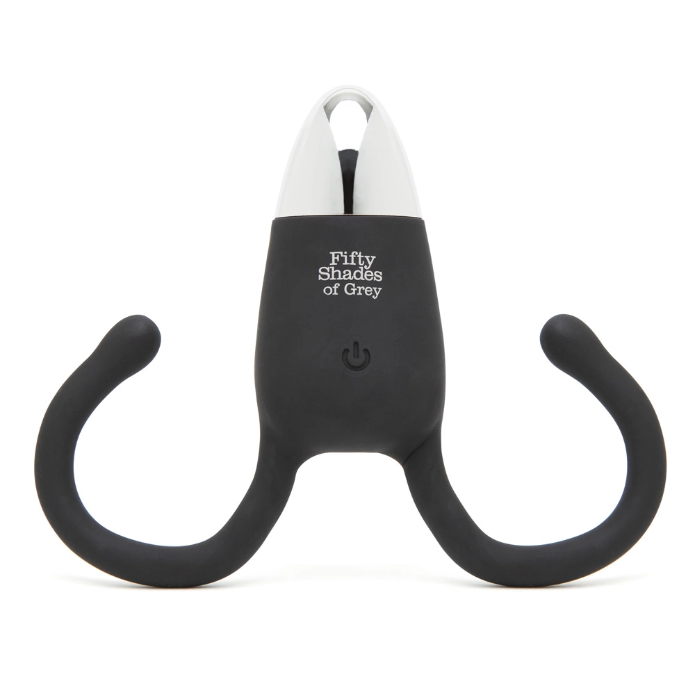Czarny podwójny wibrator silikonowy do stymulacji łechtaczki i punktu G dla par Fifty Shades of Grey Relentless Vibrations 