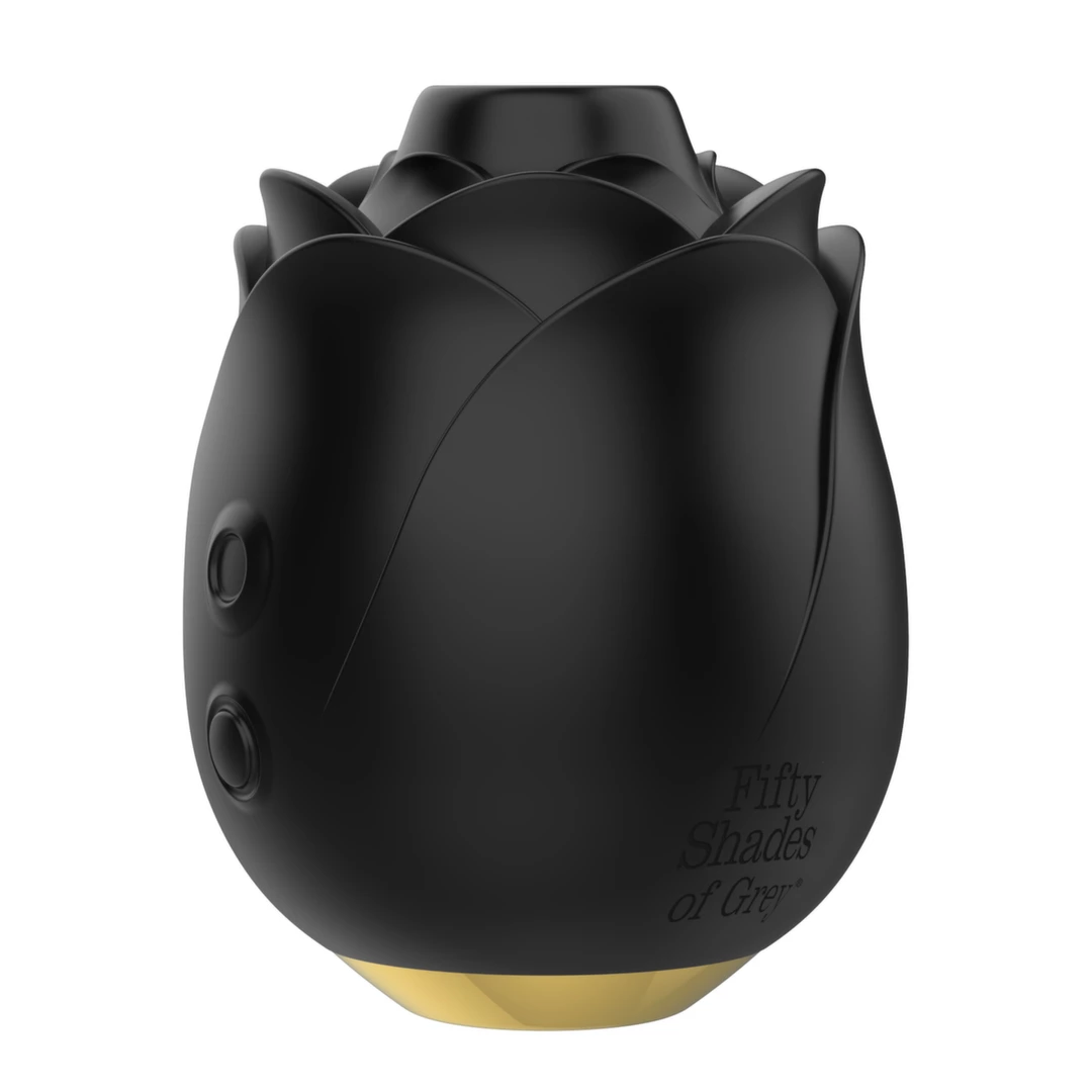Czarny silikonowy wibrator w kształcie róży do stymulacji łechtaczki z podciśnieniem Fifty Shades of Grey Suction Rose 
