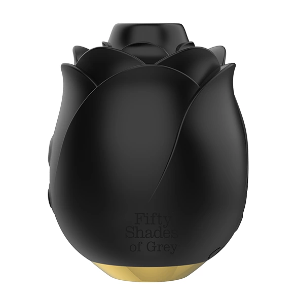 Czarny silikonowy wibrator w kształcie róży do stymulacji łechtaczki z podciśnieniem Fifty Shades of Grey Suction Rose 