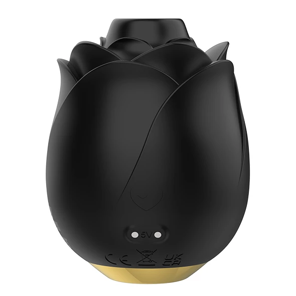 Czarny silikonowy wibrator w kształcie róży do stymulacji łechtaczki z podciśnieniem Fifty Shades of Grey Suction Rose 