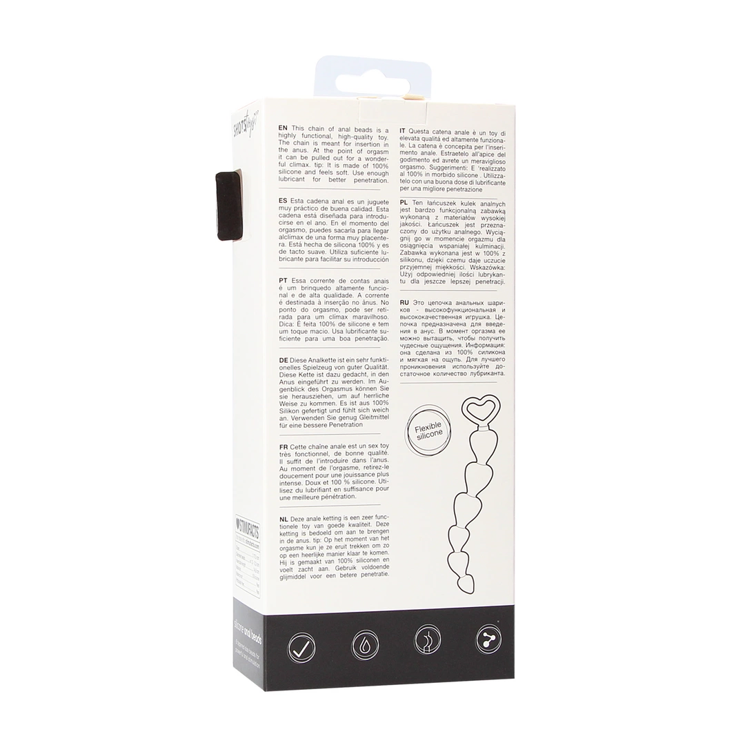 Prążkowany korek analny z czarnego silikonu Shots Toys