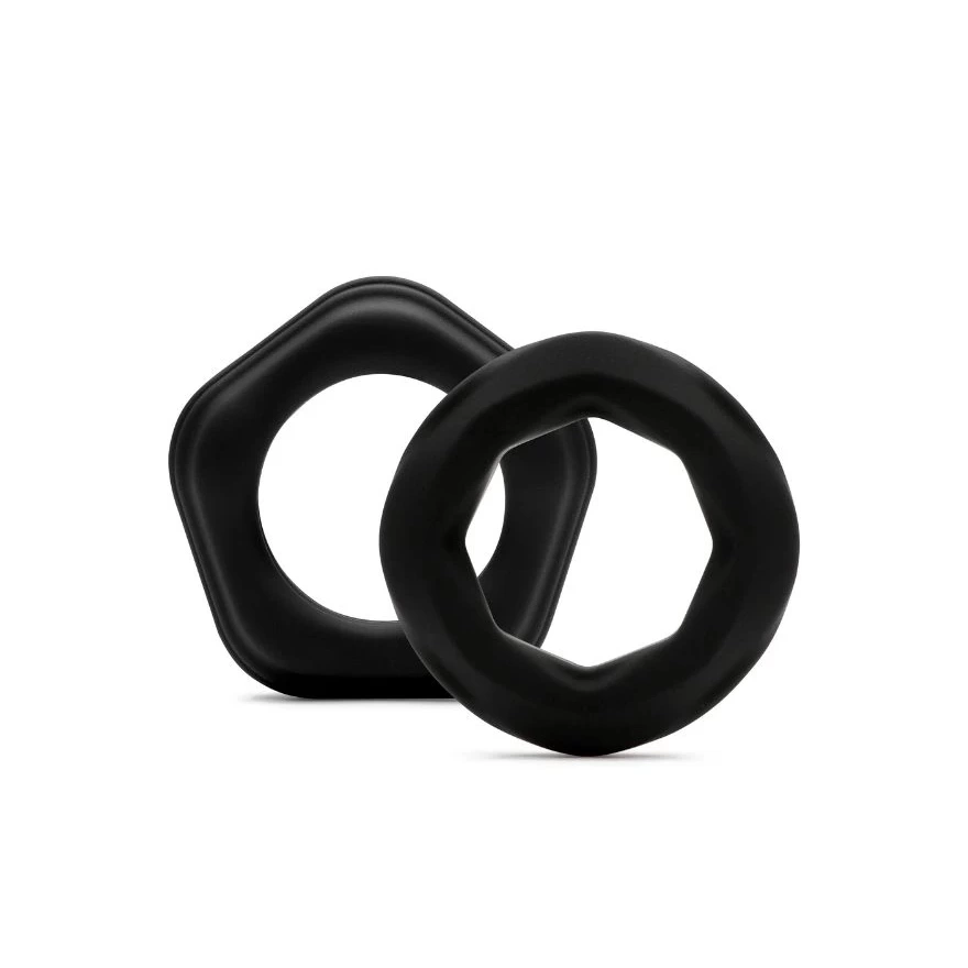 Zestaw 2 czarnych silikonowych pierścieni na penisa So Divine Men Joy Rings 
