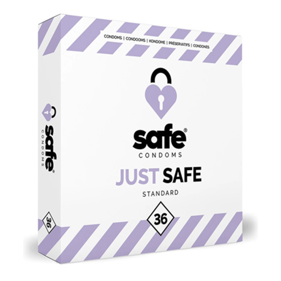 Prezerwatywy lateksowe przezroczyste gładkie do seksu waginalnego Safe Just Safe 36 szt