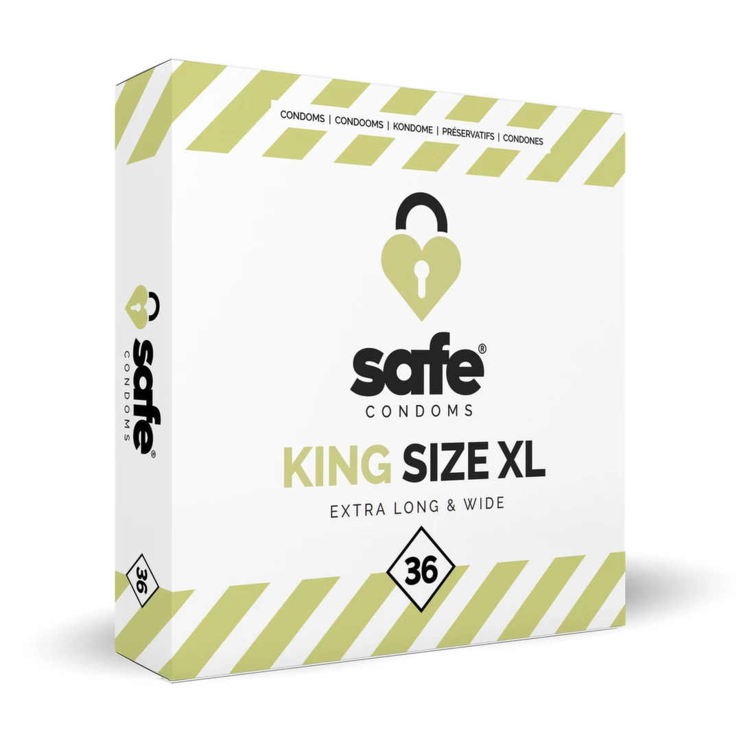 Prezerwatywy długie lateksowe przezroczyste gładkie do seksu waginalnego Safe King Size XL 36 szt