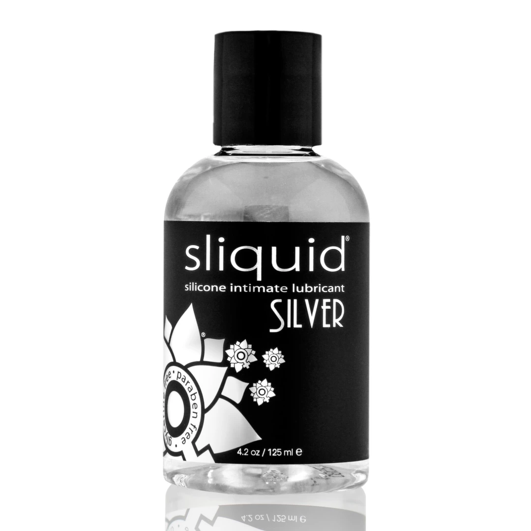 Wodoodporny lubrykant dopochwowy na bazie silikonu do seksu waginalnego Sliquid Naturals Silver 125 ml