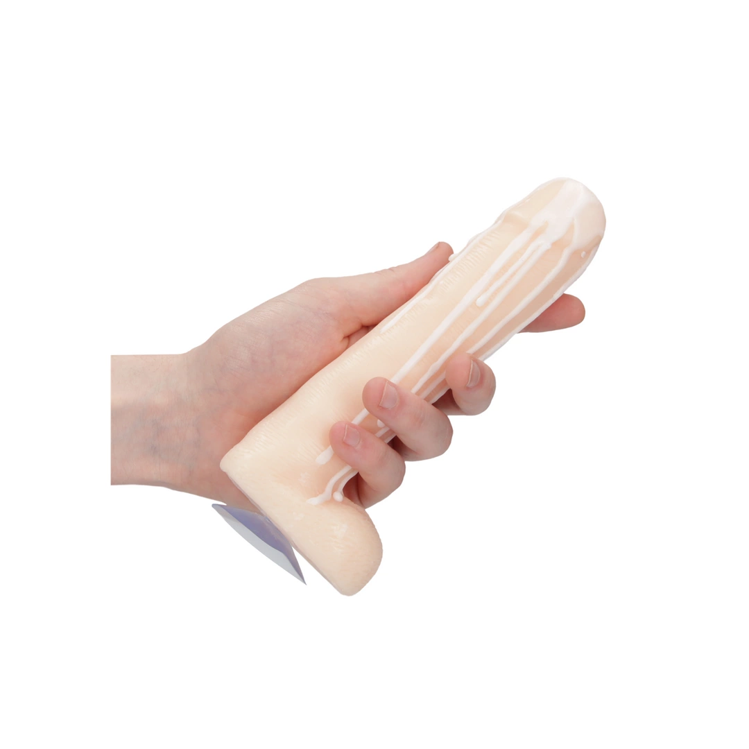 Realistyczne dildo do mycia rąk wykonane z beżowego mydła z przyssawką S-line by shots 18 cm
