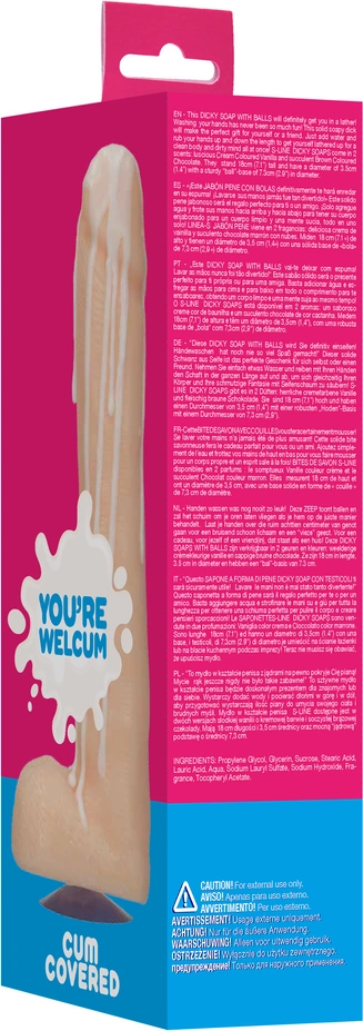 Realistyczne dildo do mycia rąk wykonane z beżowego mydła z przyssawką S-line by shots 18 cm