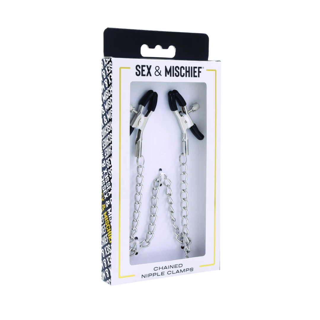Zaciski na sutki - S&M Chained Nipple Clamps Zaciski na sutki - S&M Chained Nipple Clamps