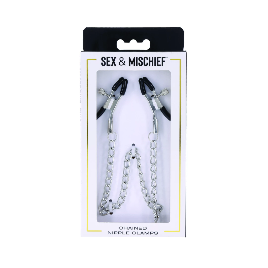Zaciski na sutki - S&M Chained Nipple Clamps Zaciski na sutki - S&M Chained Nipple Clamps