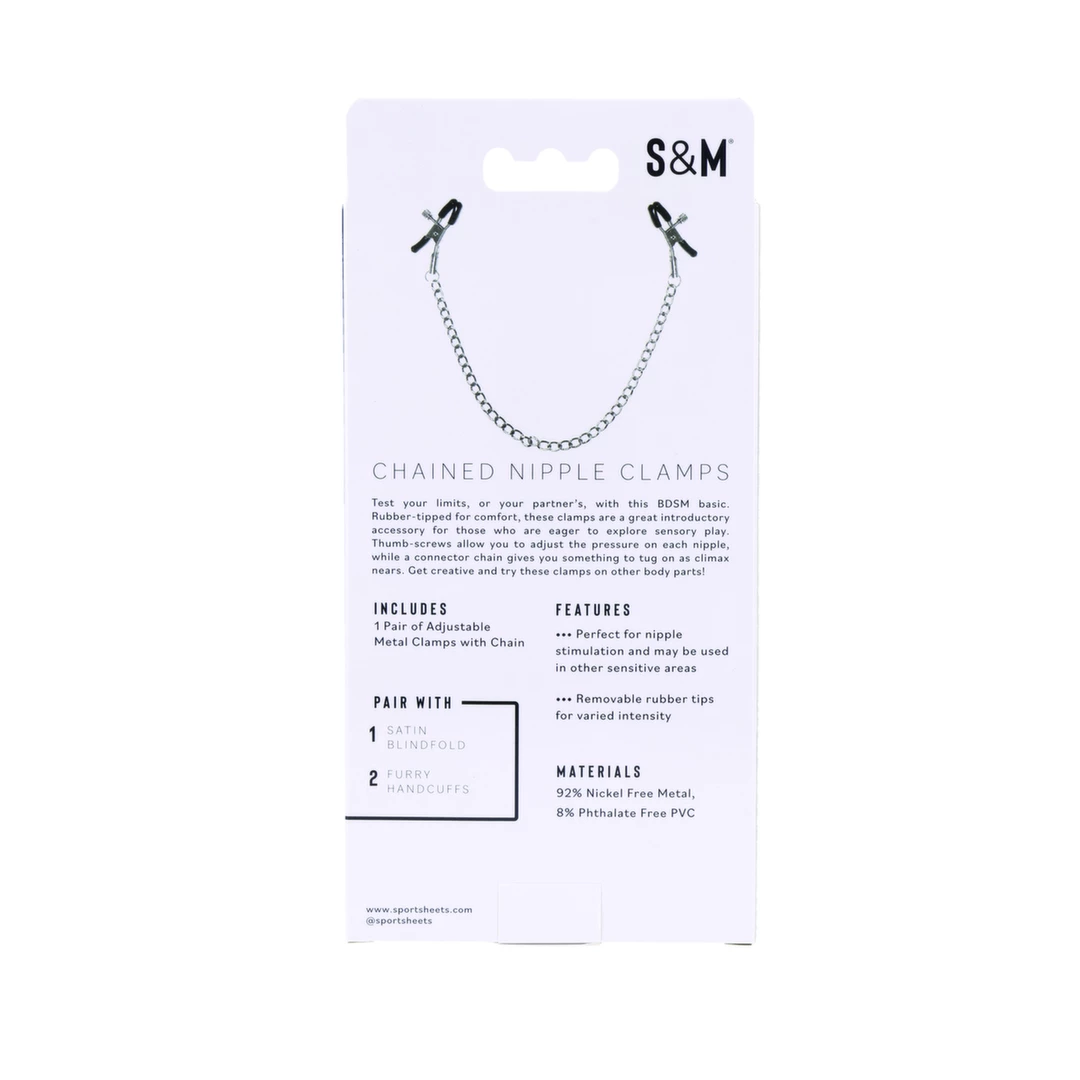 Zaciski na sutki - S&M Chained Nipple Clamps Zaciski na sutki - S&M Chained Nipple Clamps