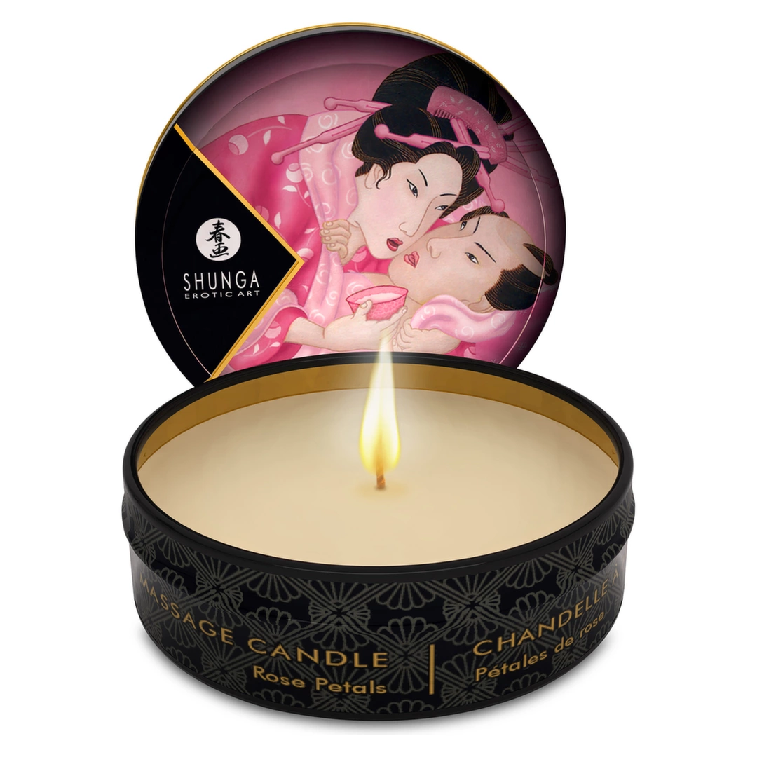 Świeca do masażu z aromatem płatków róży Shunga 30 ml