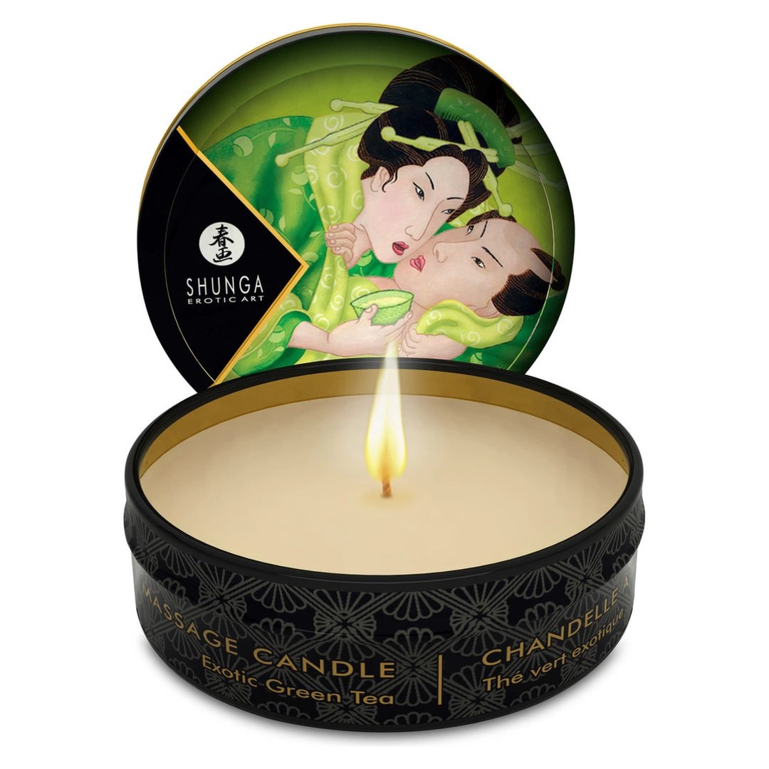 Świeca do masażu z aromatem zielonej herbaty Shunga 30 ml