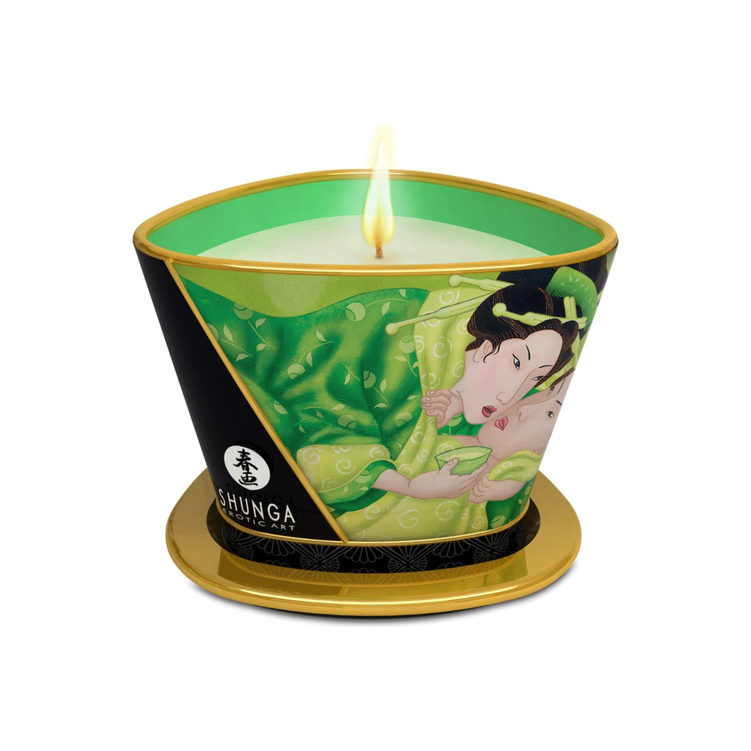 Świeca do masażu z aromatem zielonej herbaty Shunga 170 ml