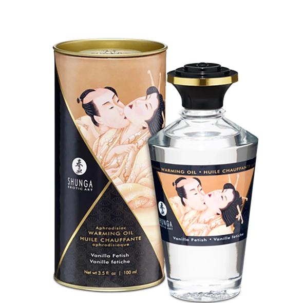Rozgrzewający olejek do masażu jadalny o smaku waniliowym Shunga Aphrodisiac 100 ml