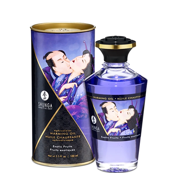 Rozgrzewający olejek do masażu jadalny o smaku egzotycznych owoców Shunga Aphrodisiac 100 ml