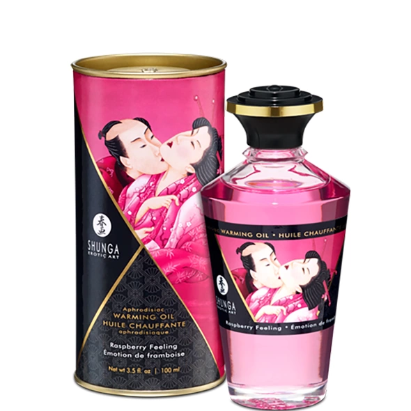 Rozgrzewający olejek do masażu jadalny o aromacie malinowym Shunga Aphrodisiac 100 ml