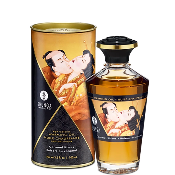 Rozgrzewający olejek do masażu jadalny o aromacie karmelu Shunga Aphrodisiac 100 ml