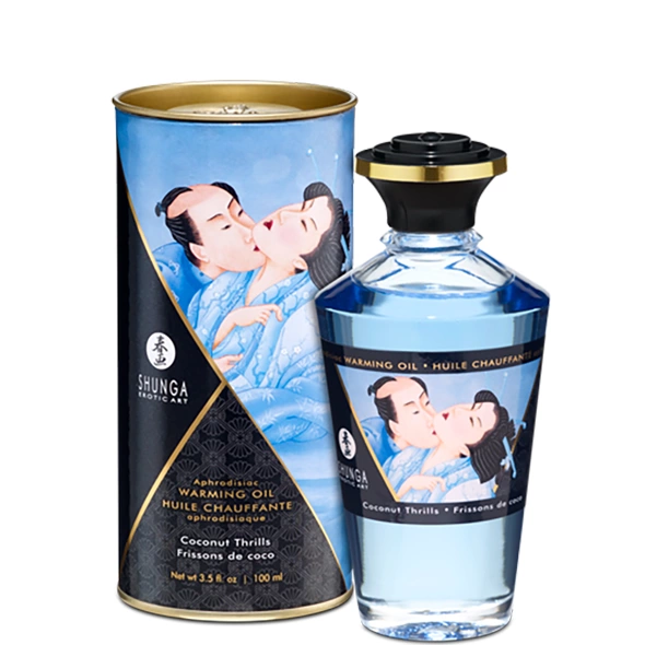 Rozgrzewający olejek do masażu jadalny o kokosowym aromacie Shunga Aphrodisiac 100 ml