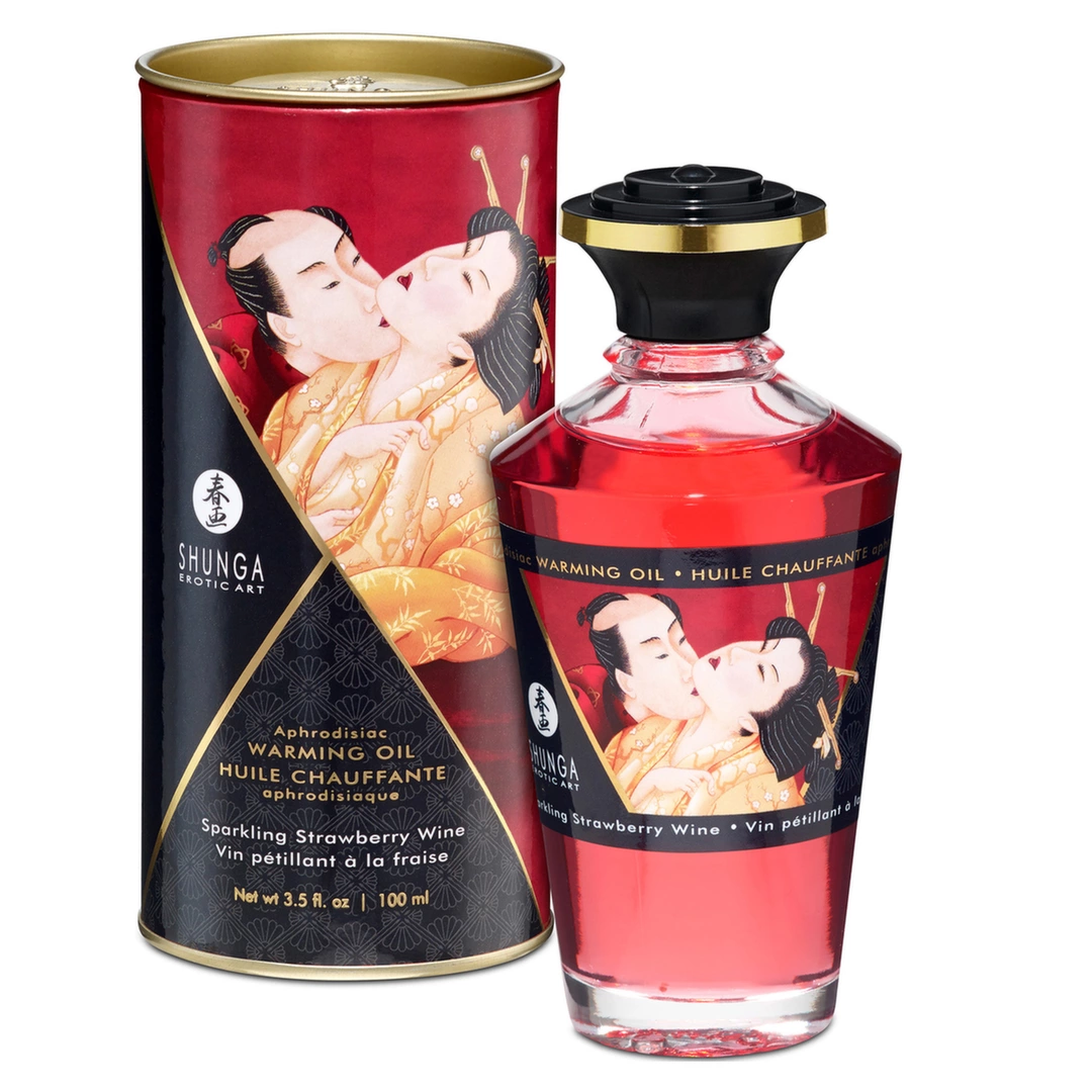 Rozgrzewający olejek do masażu jadalny o aromacie wina truskawkowego Shunga Aphrodisiac 100 ml