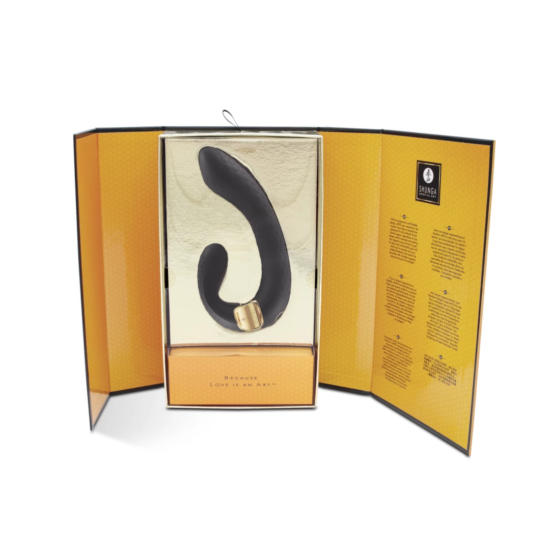 Wygodny czarny wibrator do masturbacji łechtaczki i punktu G Shunga Miyo 
