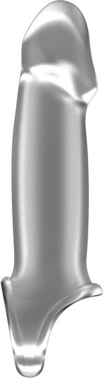 Elastyczne przedłużenie penisa wykonane z szarego silikonu SONO No.33 Elastic