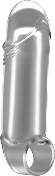 Realistyczne elastyczne przedłużenie penisa wykonanego z szarego silikonu SONO No.35 Stretchable 