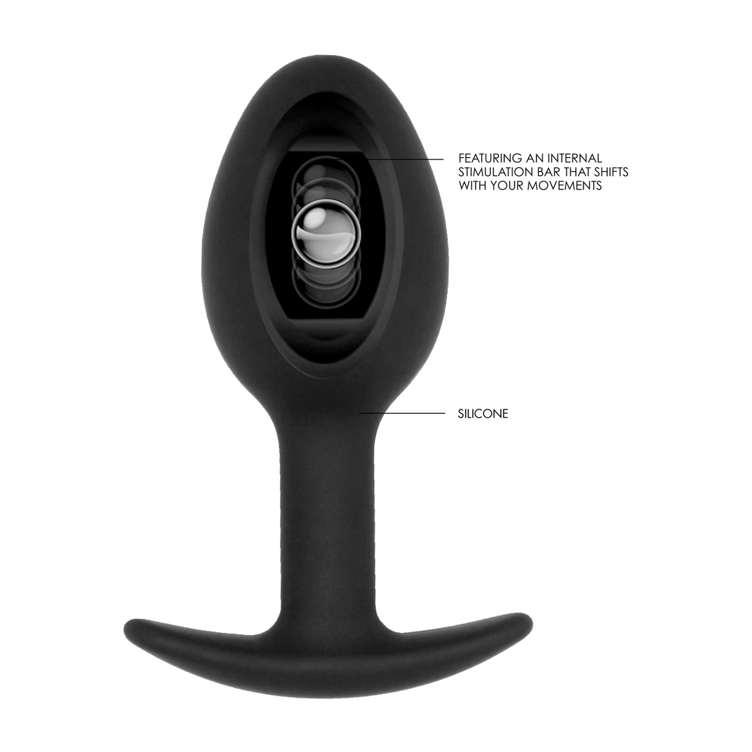 Korek analny wykonany z czarnego silikonu z wygodnym uchwytem SONO No.89