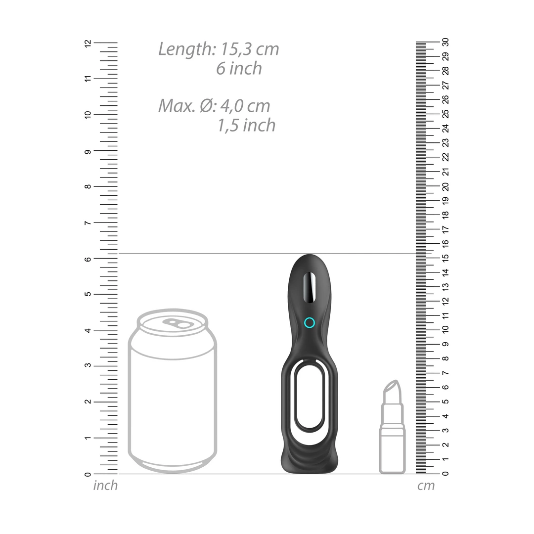 Wibrujący pierścień na penisa czarny z ręcznym sterowaniem No.88 Vibrating