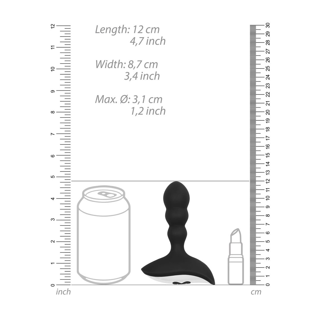 Korek analny wibrujący z czarnego silikonu z pilotem zdalnego sterowania SONO No.78 