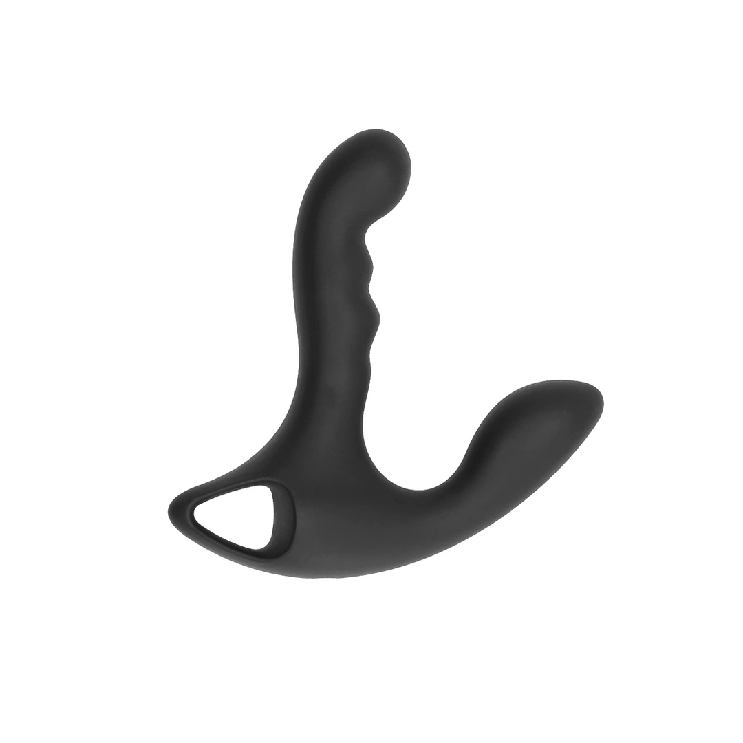 Wibrujący masażer prostaty wykonany z silikonu w kolorze czarnym No.64 