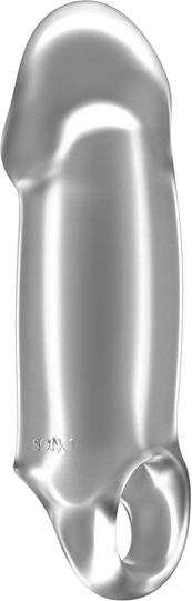 Elastyczne przedłużenie penisa z szarego silikonu gładkiego SONO No.37 Stretchable 