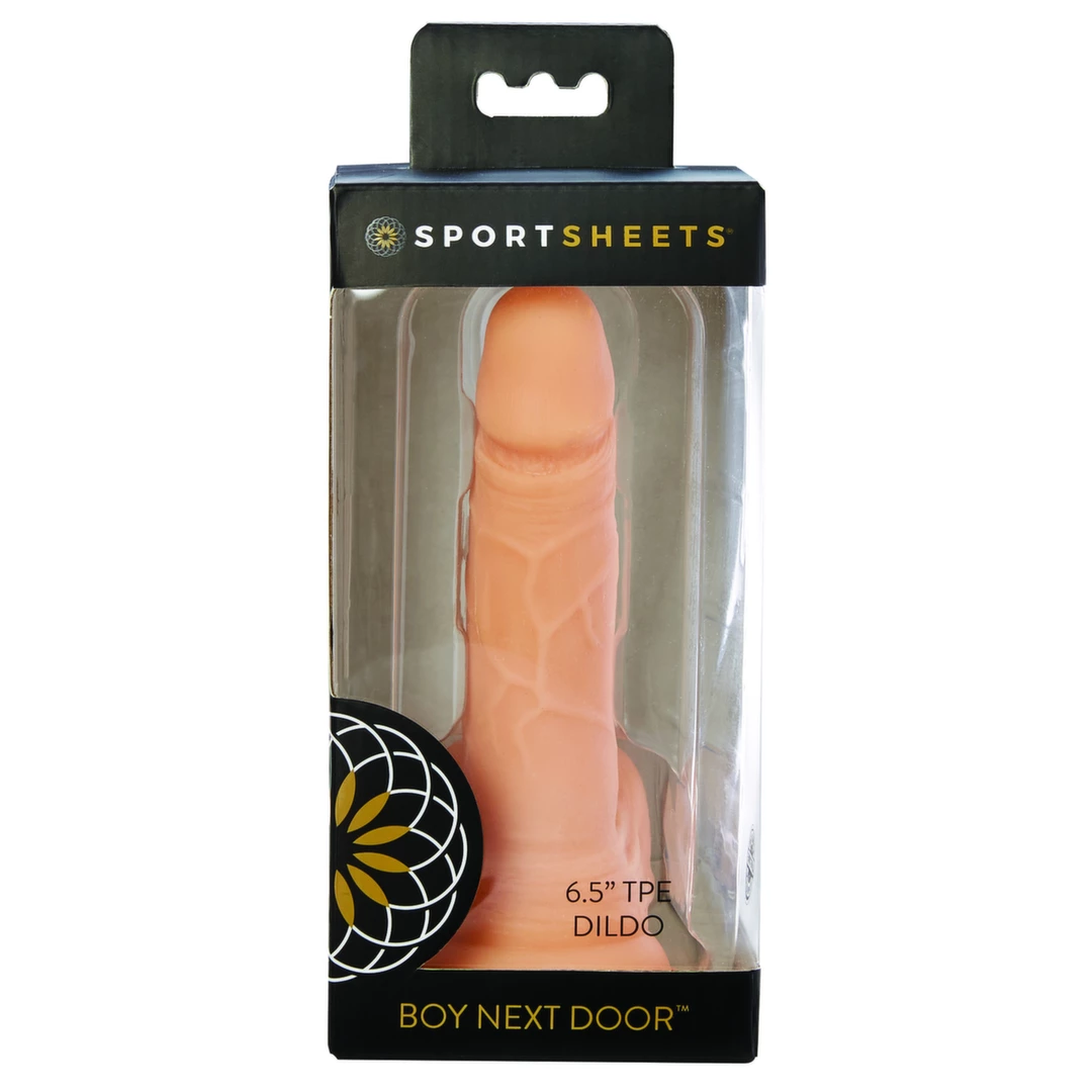 Realistyczne strapon dildo w kolorze beżowym do masturbacji waginalnej Sportsheets Boy Next Door  Realistyczne strapon dildo w kolorze beżowym do masturbacji waginalnej Sportsheets Boy Next Door