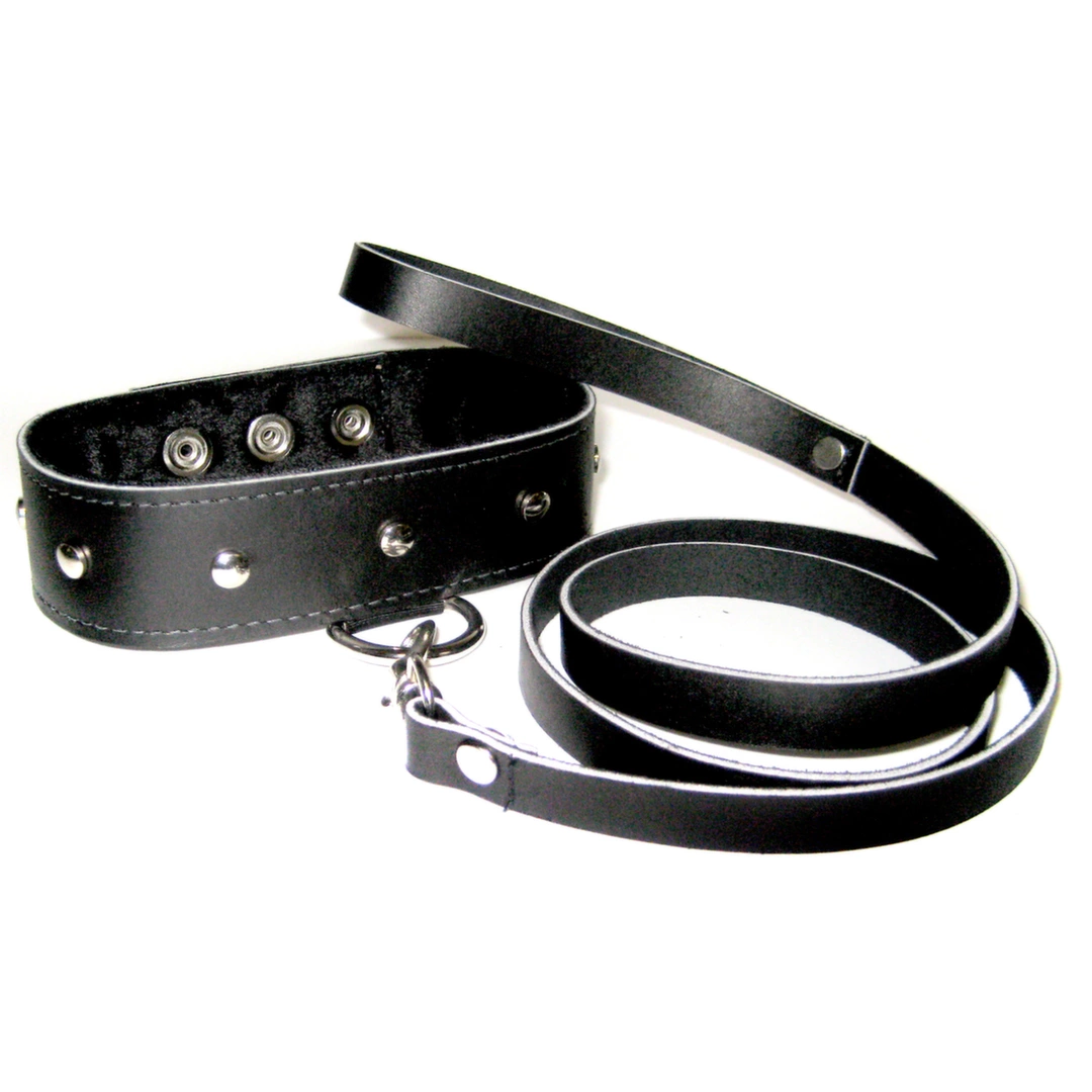 Obroża i smycz - Sportsheets Leather Collar & Leash