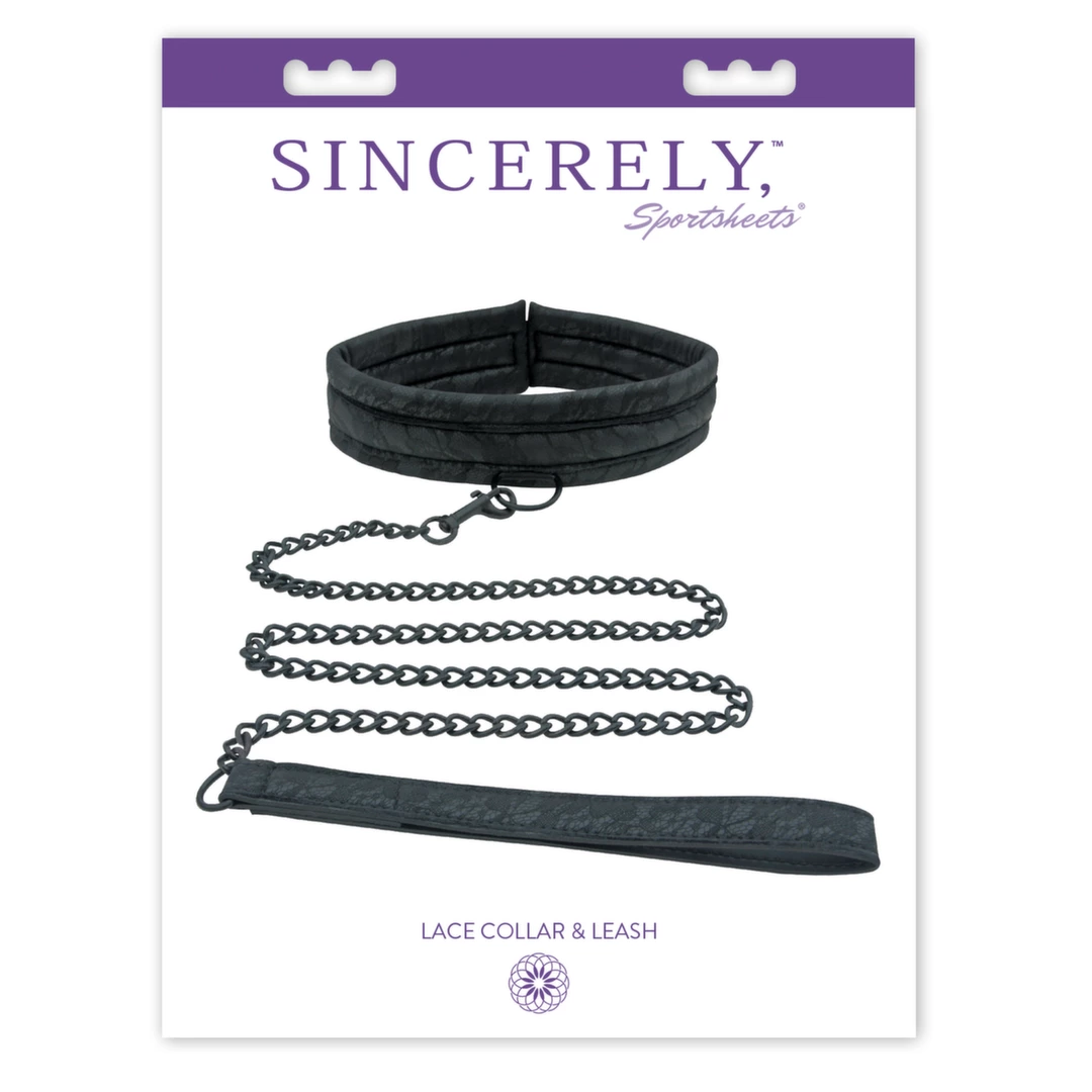 Obroża i smycz - Sportsheets Sincerely Lace Collar and Leash