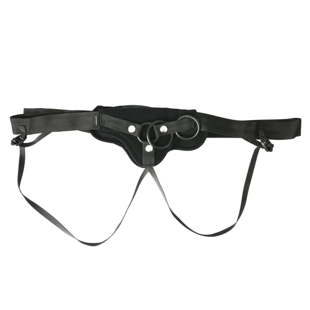 Czarne majtki poliestrowe do straponów XL Sportsheets Divine Diva 