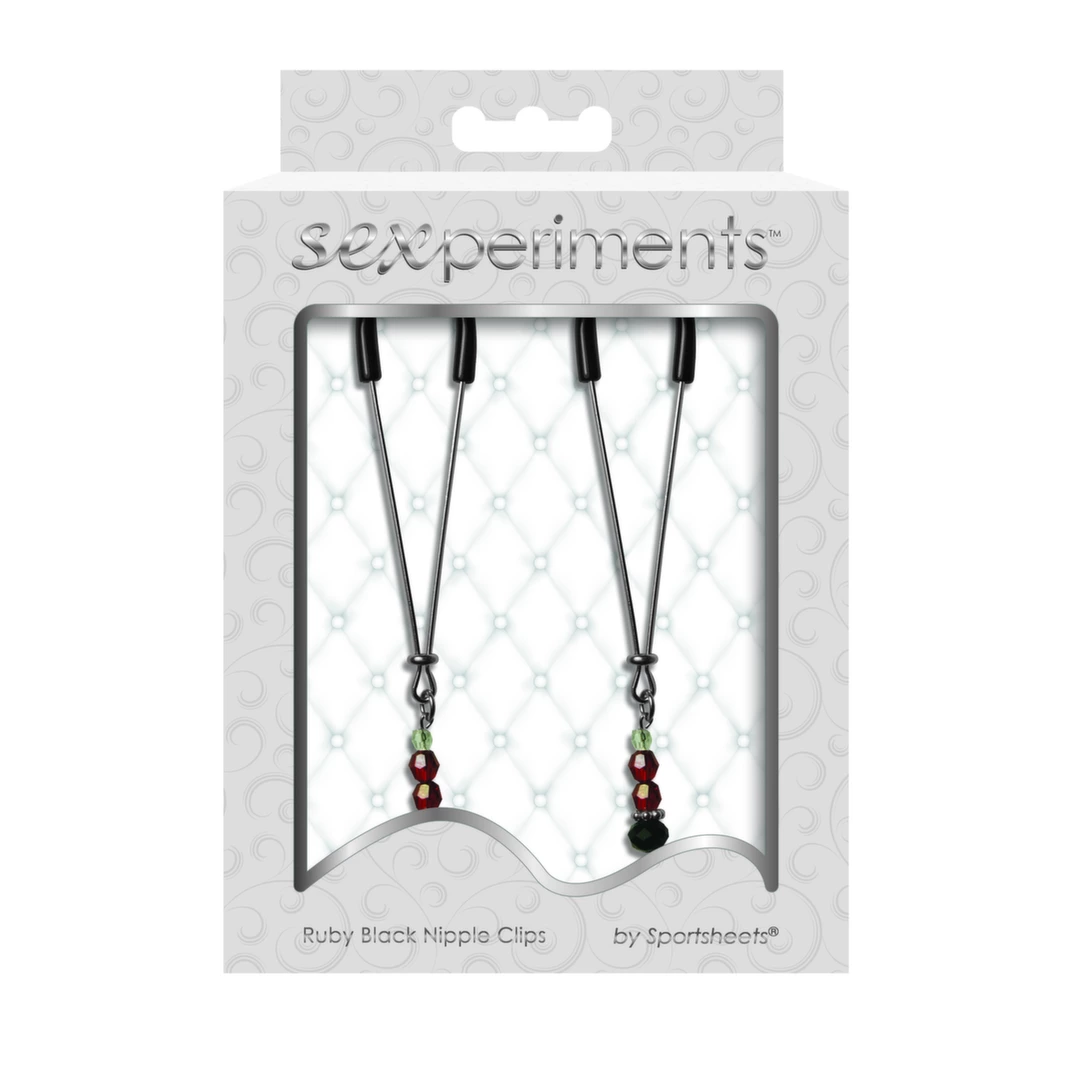 Zaciski na sutki - S&M Ruby Black Nipple Clips