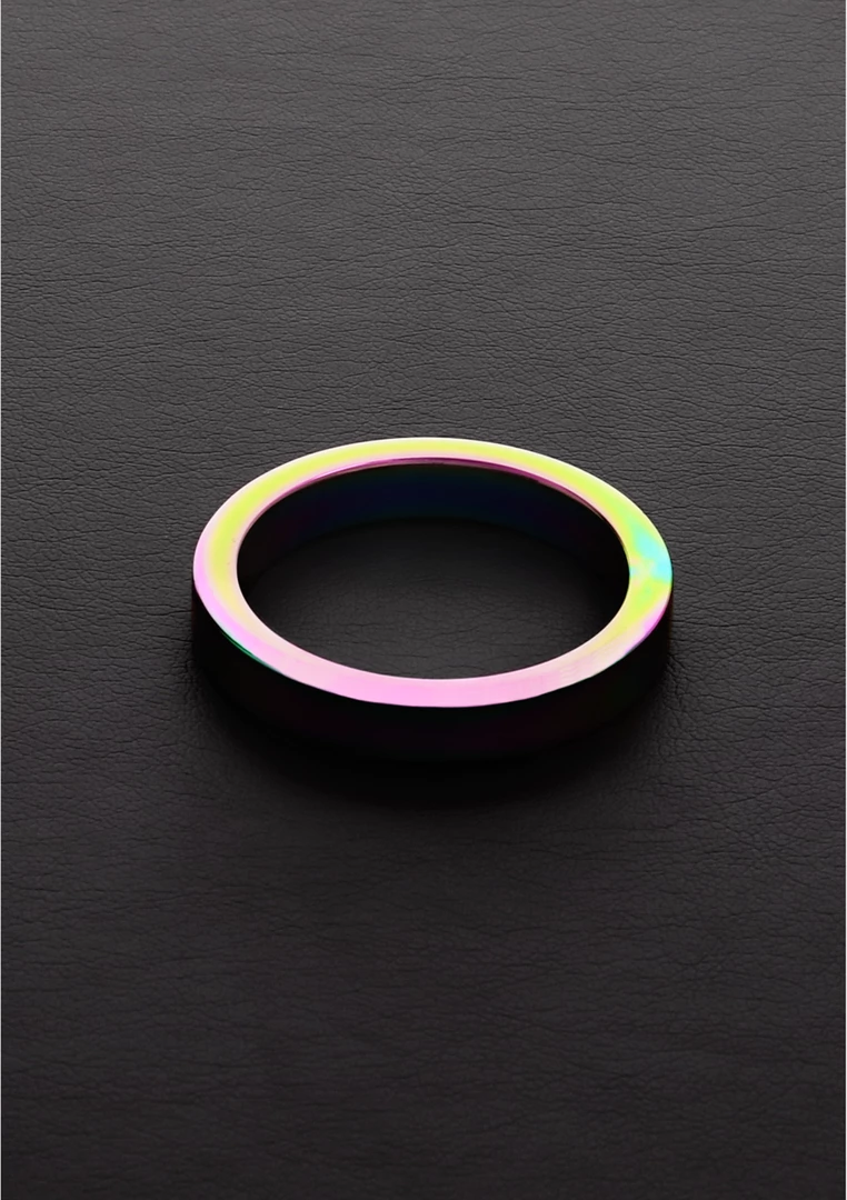 Steel Flat Ring Rainbow 8 x 50 mm - anodyzowana stal, płaski model