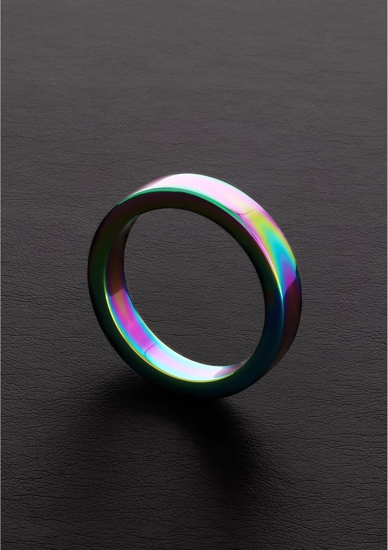 Steel Flat Ring Rainbow 8 x 50 mm - anodyzowana stal, płaski model
