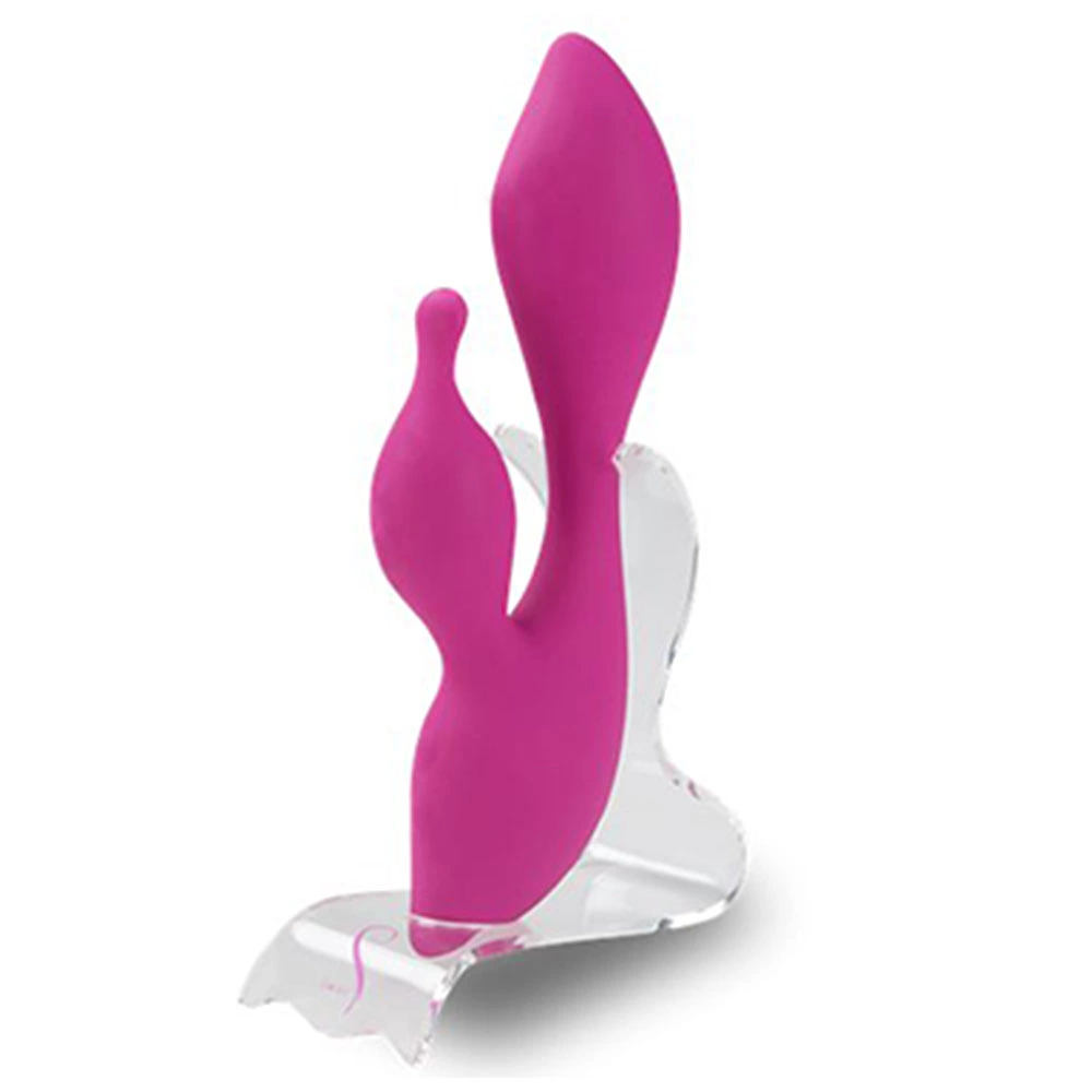 Podwójny wibrator do masturbacji łechtaczki i punktu G w kolorze fuksji Swan The Cygnet 