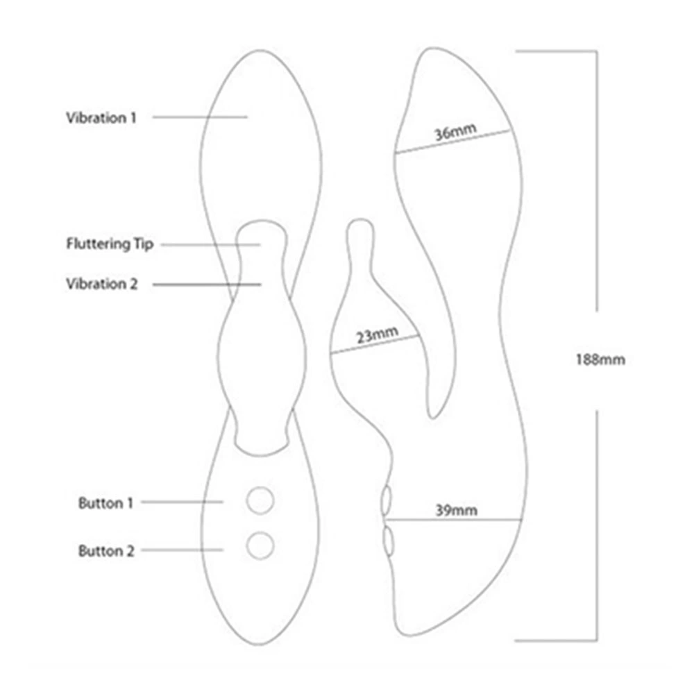 Podwójny wibrator do masturbacji łechtaczki i punktu G w kolorze fuksji Swan The Cygnet 