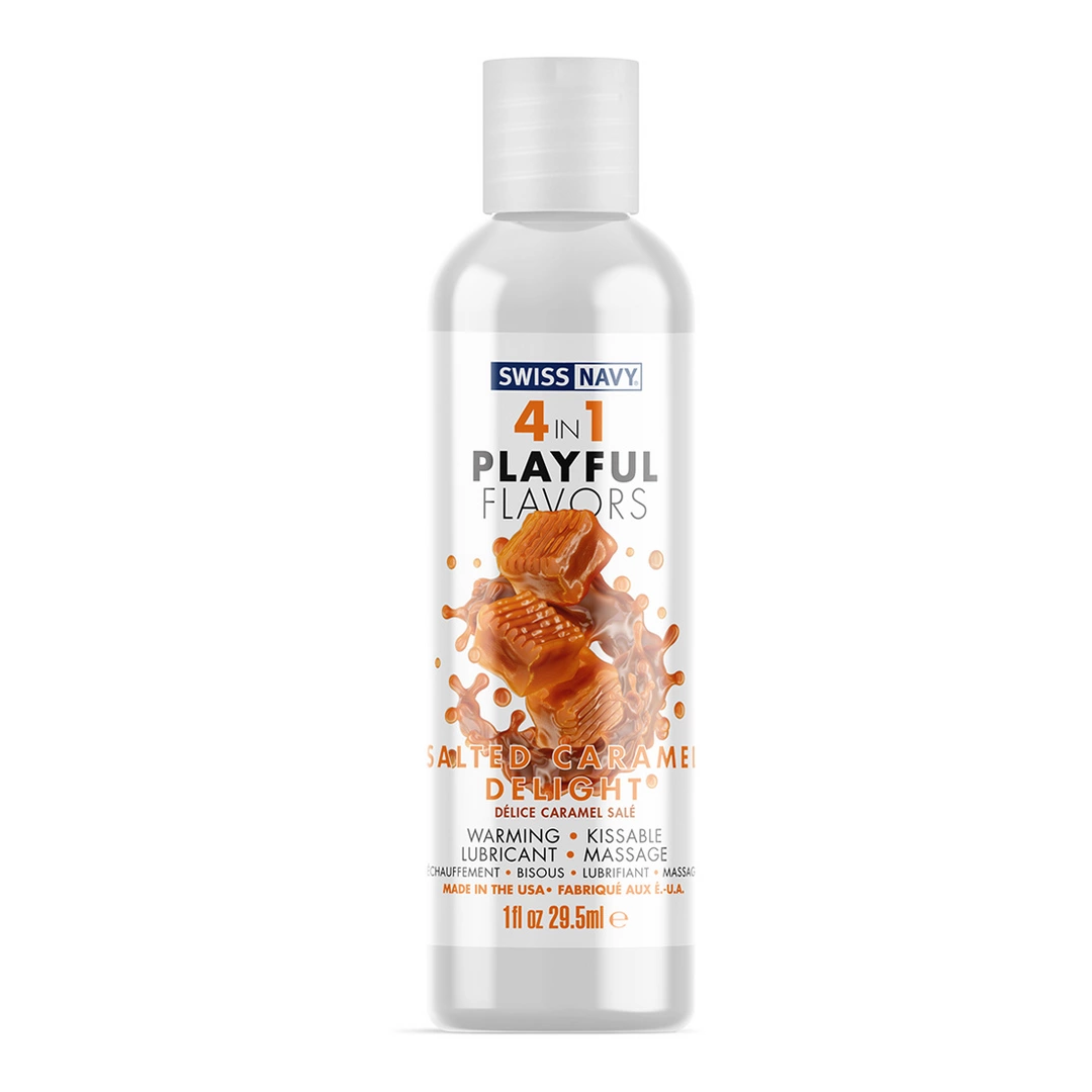 Lubrykant nawilżający na bazie wody o smaku solonego karmelu Swiss Navy 4w1 30 ml