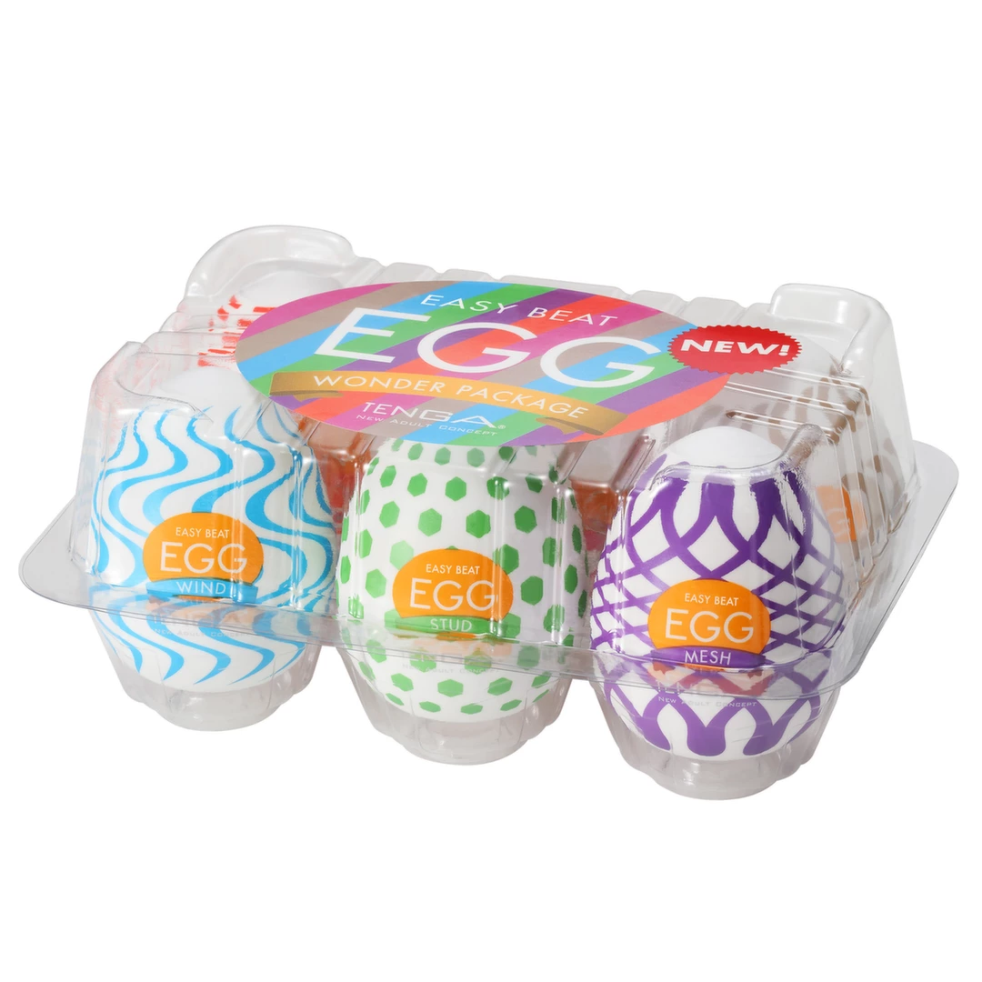 Zestaw 6 jajeczek masturbacyjnych o różnych fakturach wewnętrznych do masturbacji penisa Tenga Egg Wonder