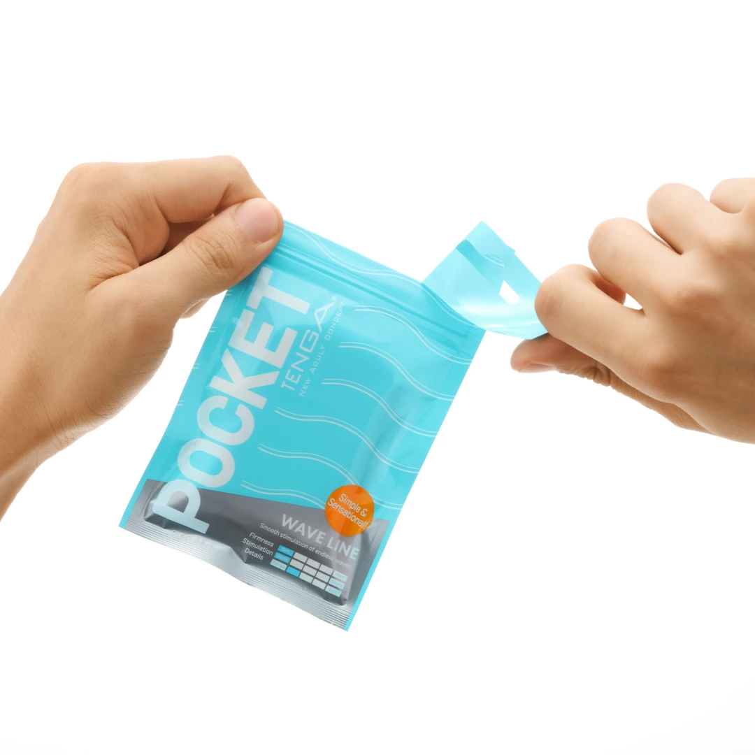 Masturbator przezroczysty penisa z pofałdowaną strukturą wewnątrz Tenga Wave Line