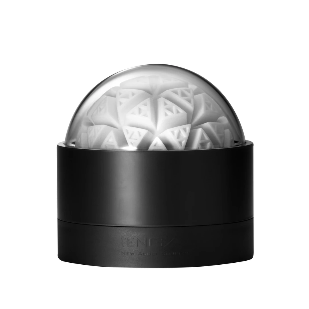 Masturbator biały okrągły z trójkątną strukturą wewnątrz Tenga Geo Glacier