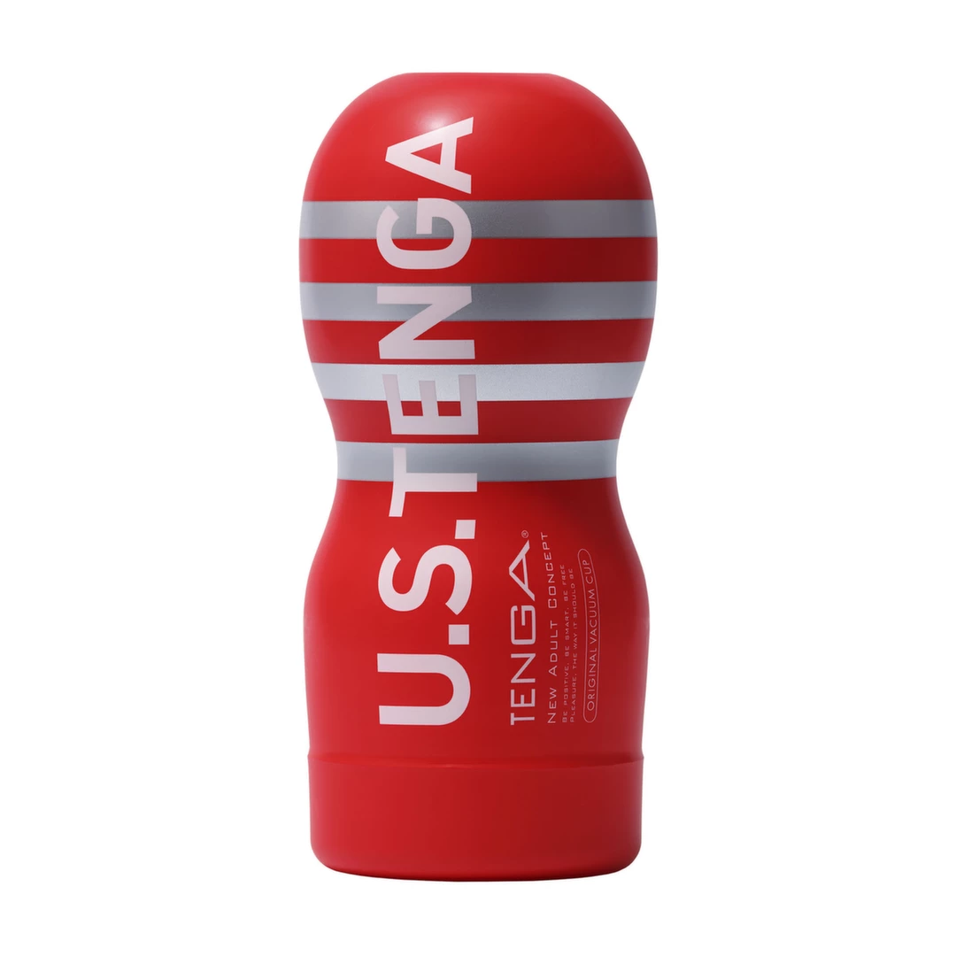 Masturbator czerwono srebrny do podciśnieniowej masturbacji penisa Tenga U.S. Original Vacuum Cup 