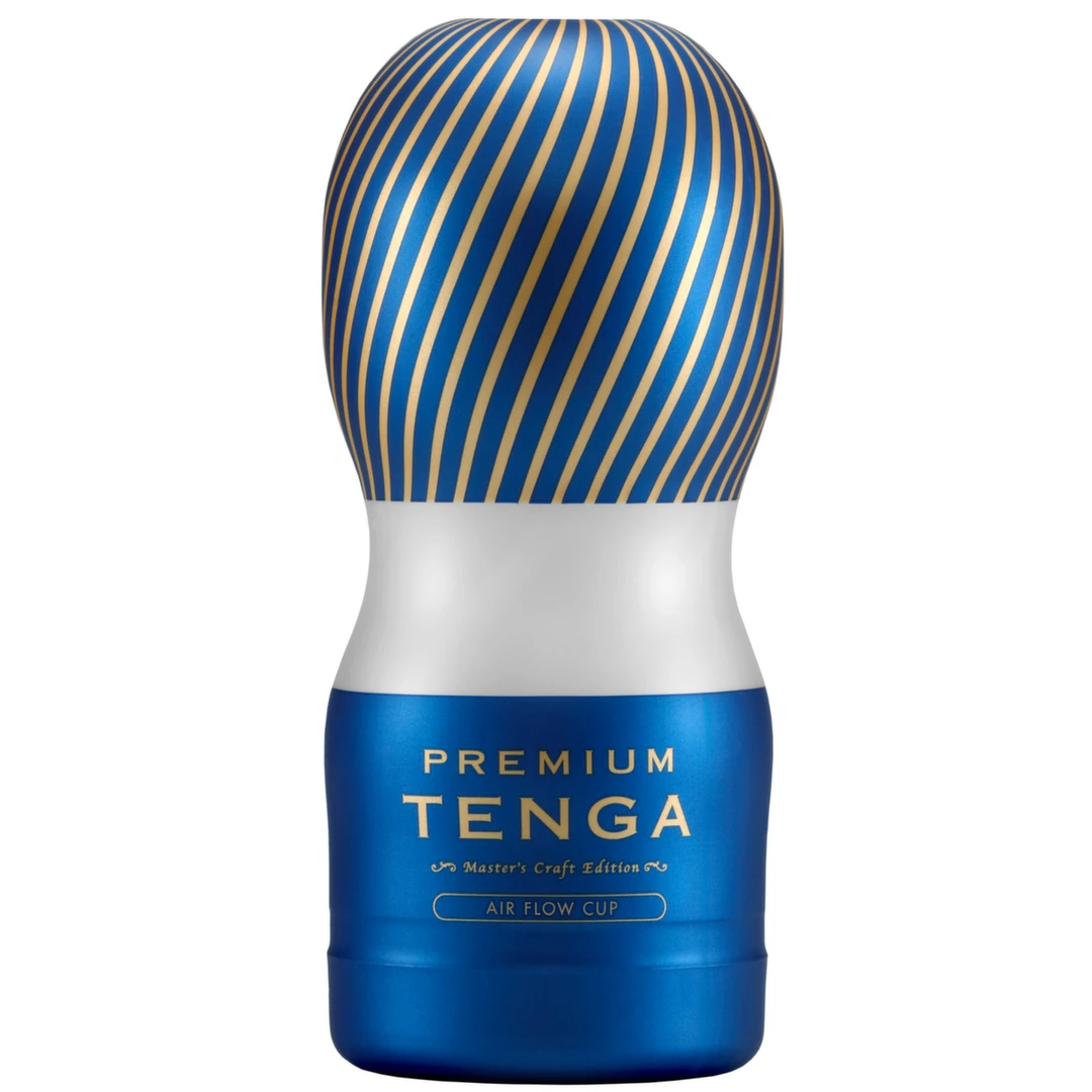 Masturbator niebieski do masturbacji penisa z kontrolowanym podciśnieniem Tenga Premium Air Flow Cup