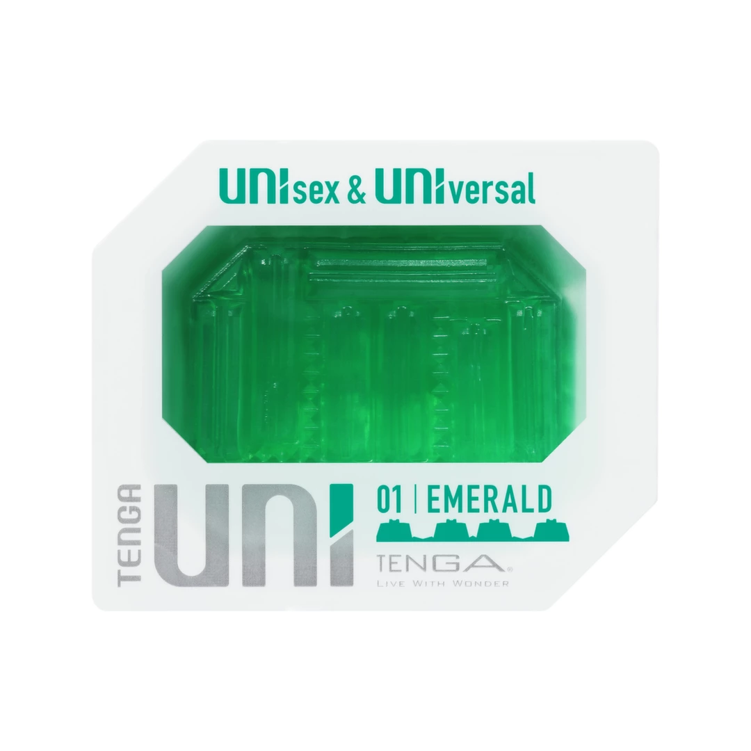 Tenga Uni Emerald Zielony - uniwersalna nakładka intymna, elastyczna